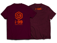 I-99 VERTIC T-Shirt Color: Bordeaux/Orange Size: XL