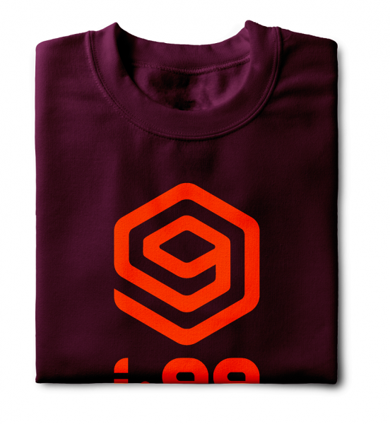I-99 VERTIC T-Shirt Color: Bordeaux/Orange Size: S