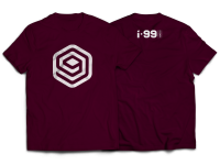 I-99 LOGO T-Shirt Color: Bordeaux/White Size: L